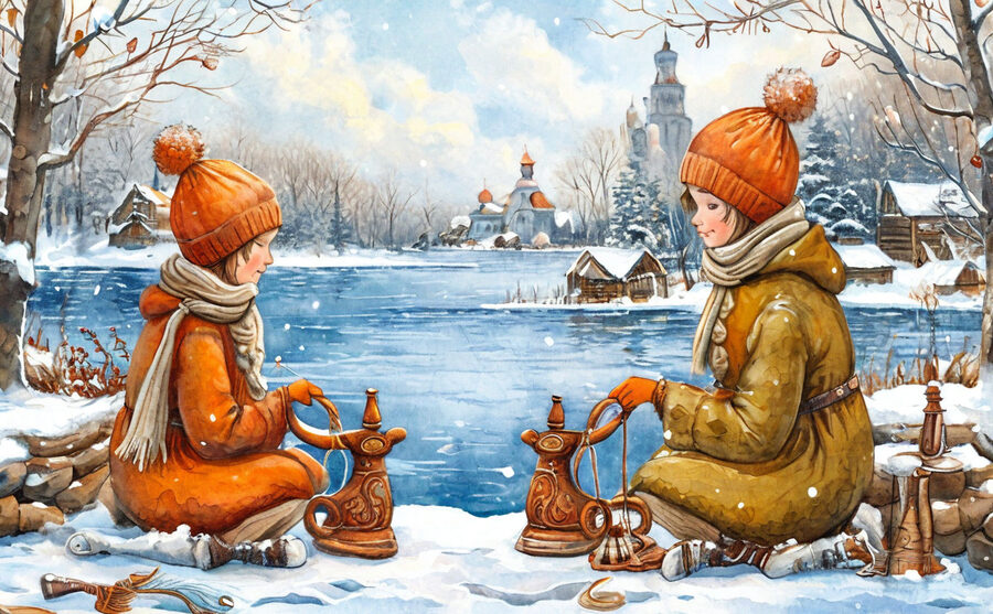 Пряхи у проруби – Карельская сказка